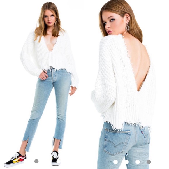 Wildfox Palmetto Sweater Clean White Reversible M - Picture 2 of 3